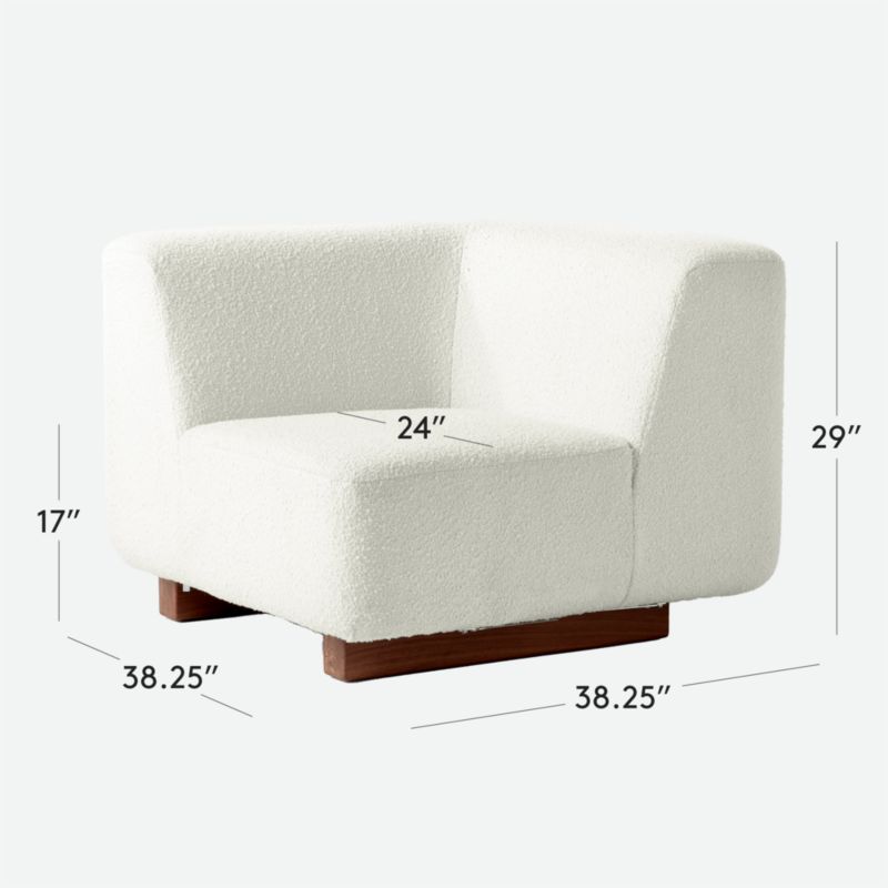 View Terrain Ivory Boucle Corner Chair by Lawson-Fenning - image 3 of 8