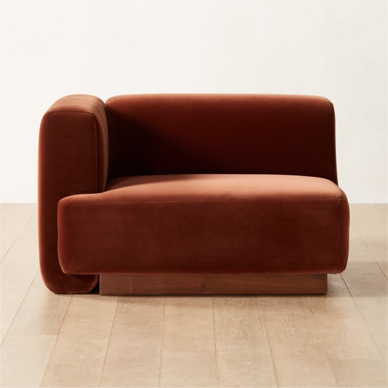 Terrain Bronze Brown Velvet Chair with Left Arm by Lawson-Fenning - image 0 of 9