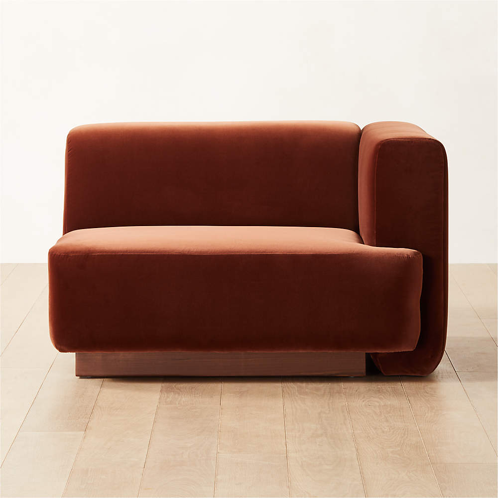 Tan velvet online armchair