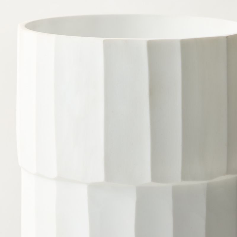Terrasa White Carved Glass Vase - image 2 of 4