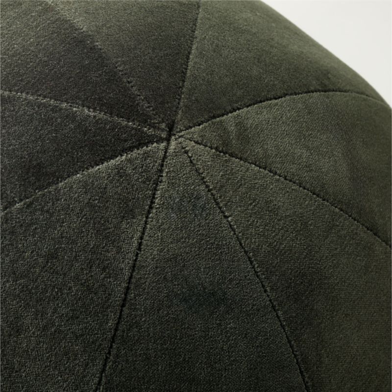 Terre Dark Green Velvet Sphere Throw Pillow 12" - image 1 of 7