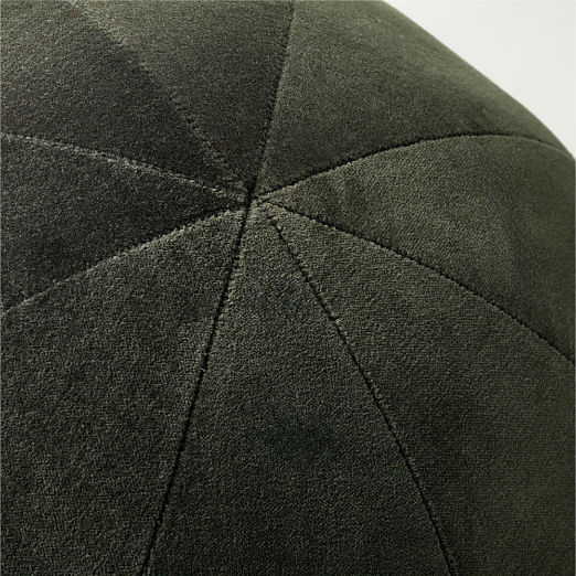 Terre Dark Green Velvet Sphere Throw Pillow 12"