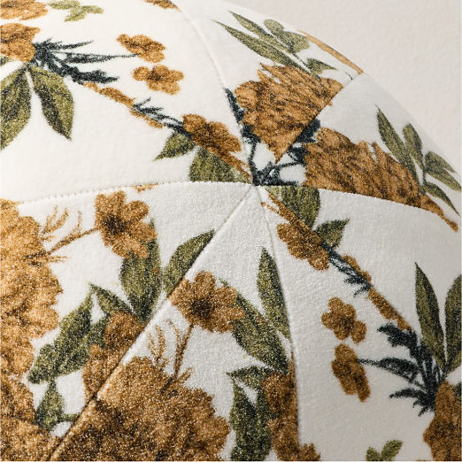 Terre Floral Smoked Amber Velvet Sphere Pillow 12"