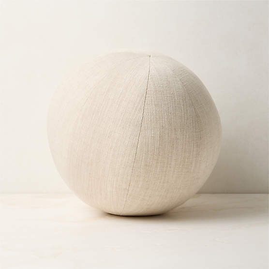 Terre Natural Cotton and Linen Sphere Throw Pillow 12"