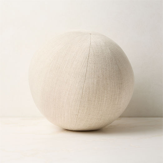 Terre Natural Cotton and Linen Sphere Throw Pillow 12"