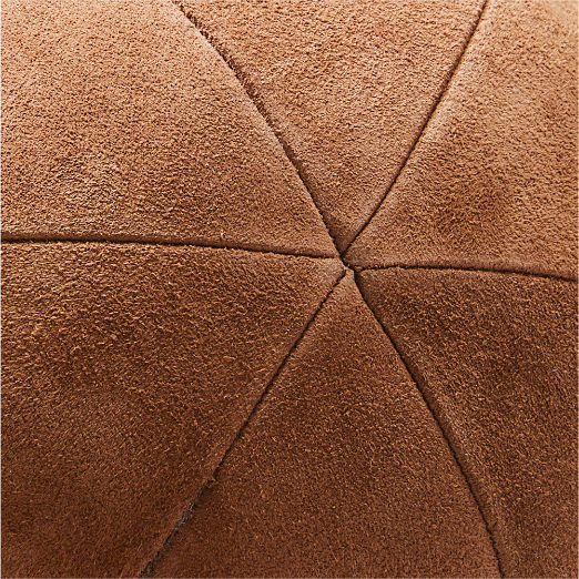 Terre Brown Suede Sphere Throw Pillow 12"