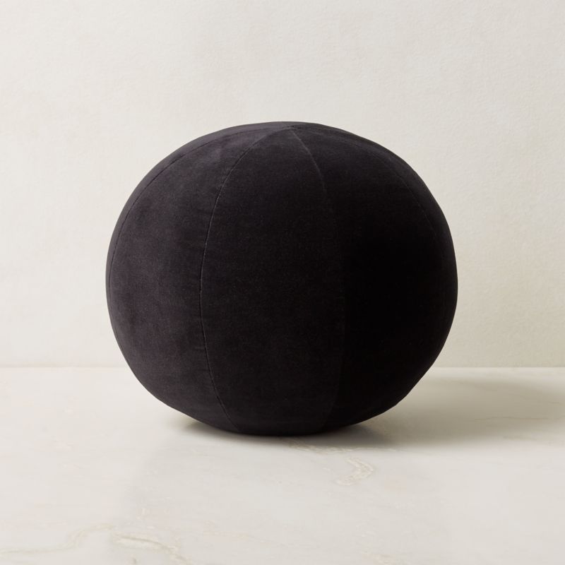 Terre Black Velvet Sphere Modern Throw Pillow + Reviews | CB2