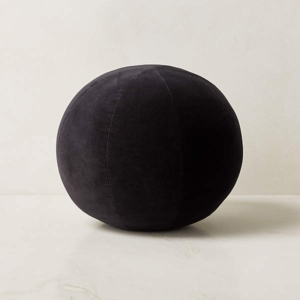 Terre Black Velvet Sphere Throw Pillow 12