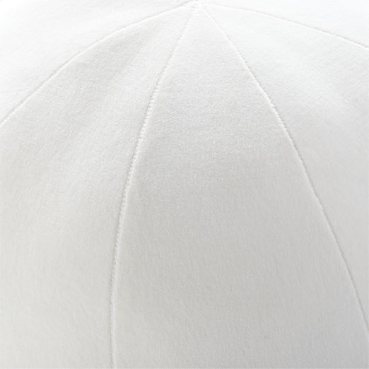 Terre Ivory White Velvet Sphere Throw Pillow 12"