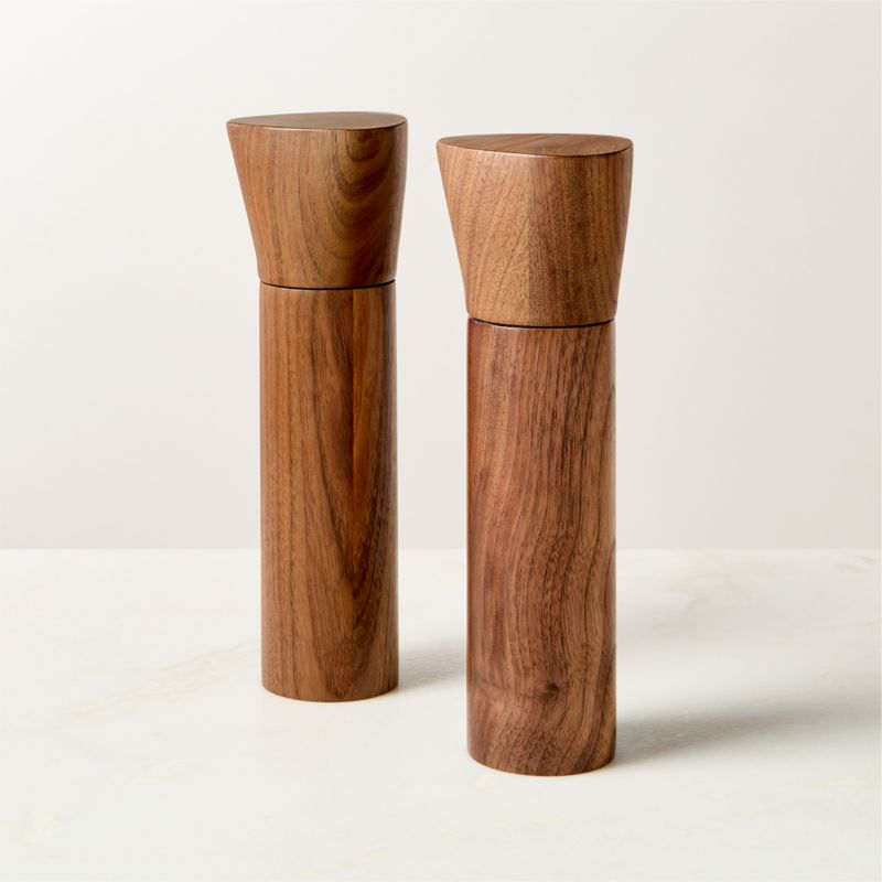 View Teri Walnut Universal Salt And Pepper Grinders Set of 2 details