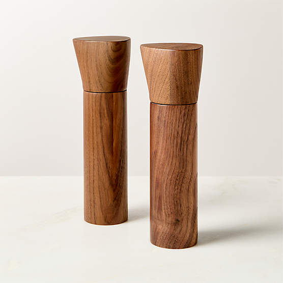 Teri Walnut Universal Salt And Pepper Grinders Set of 2