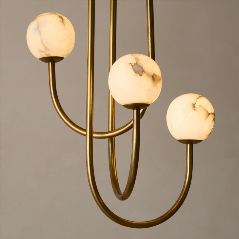 Terzo Aged Brass And Alabaster Pendant Light 21.2" - image 3 of 6