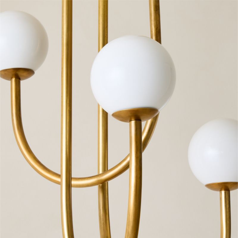 Terzo Aged Brass And Glass Pendant Light 21.2" - image 1 of 6