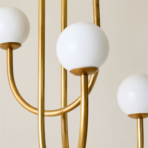 Terzo Aged Brass And Glass Pendant Light 21.2"