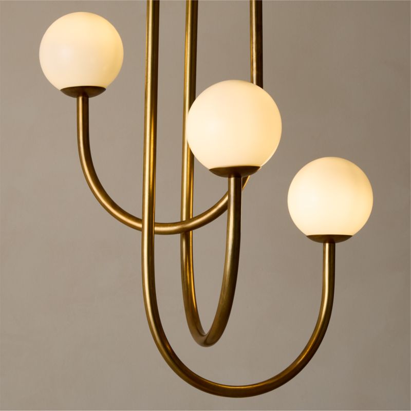 Terzo Aged Brass And Glass Pendant Light 21.2" - image 3 of 6