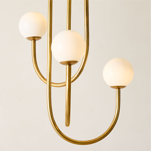Terzo Aged Brass And Glass Pendant Light 21.2"