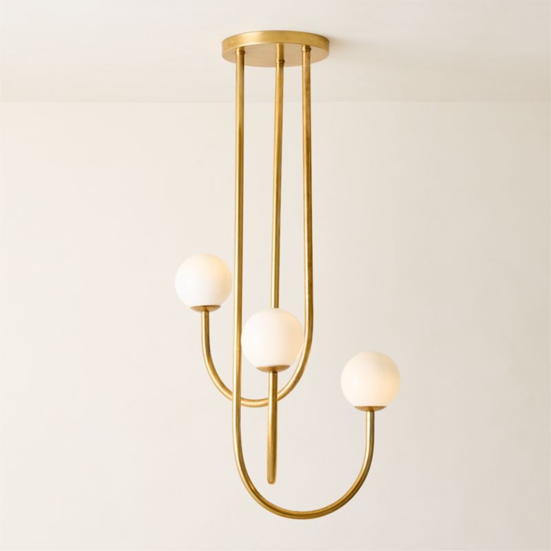 Terzo Aged Brass And Glass Pendant Light 21.2" - image 4 of 6