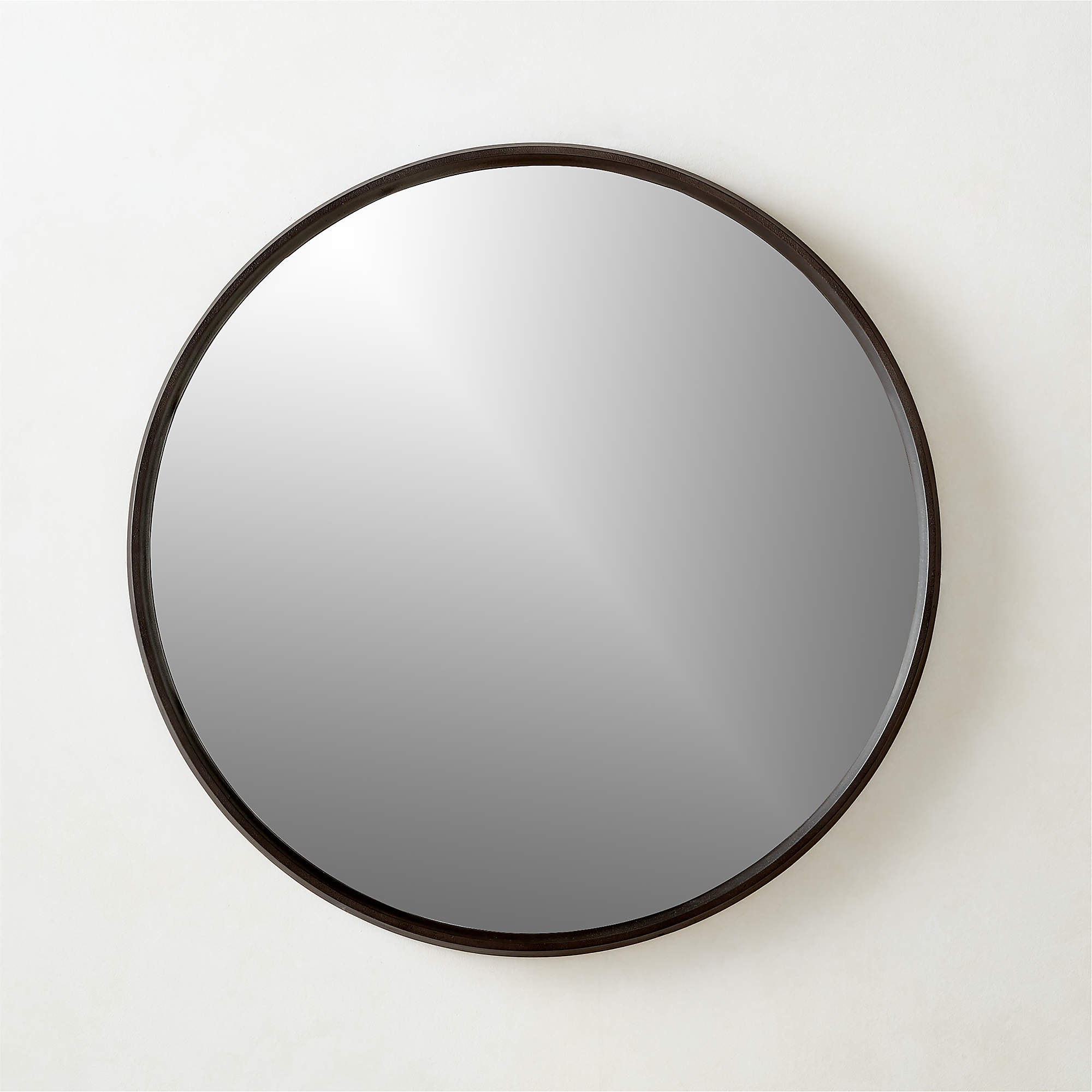 Tesou Black Cast Aluminium Round Wall Mirror 32" + Reviews CB2