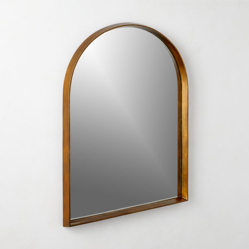 Tesou Arched Brass Cast Aluminium Wall Mirror 30''x40'' - image 3 of 6