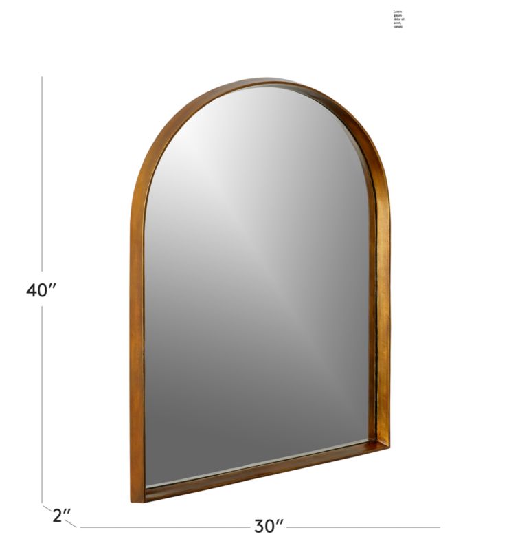 View Tesou Arched Brass Cast Aluminium Wall Mirror 30''x40'' - image 3 of 6