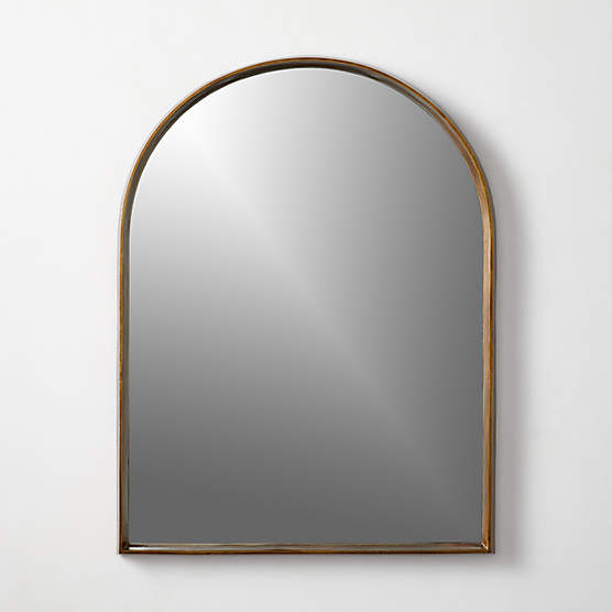 Nouveau Arched Brass Wall Mirror 30''x40'' + Reviews CB2