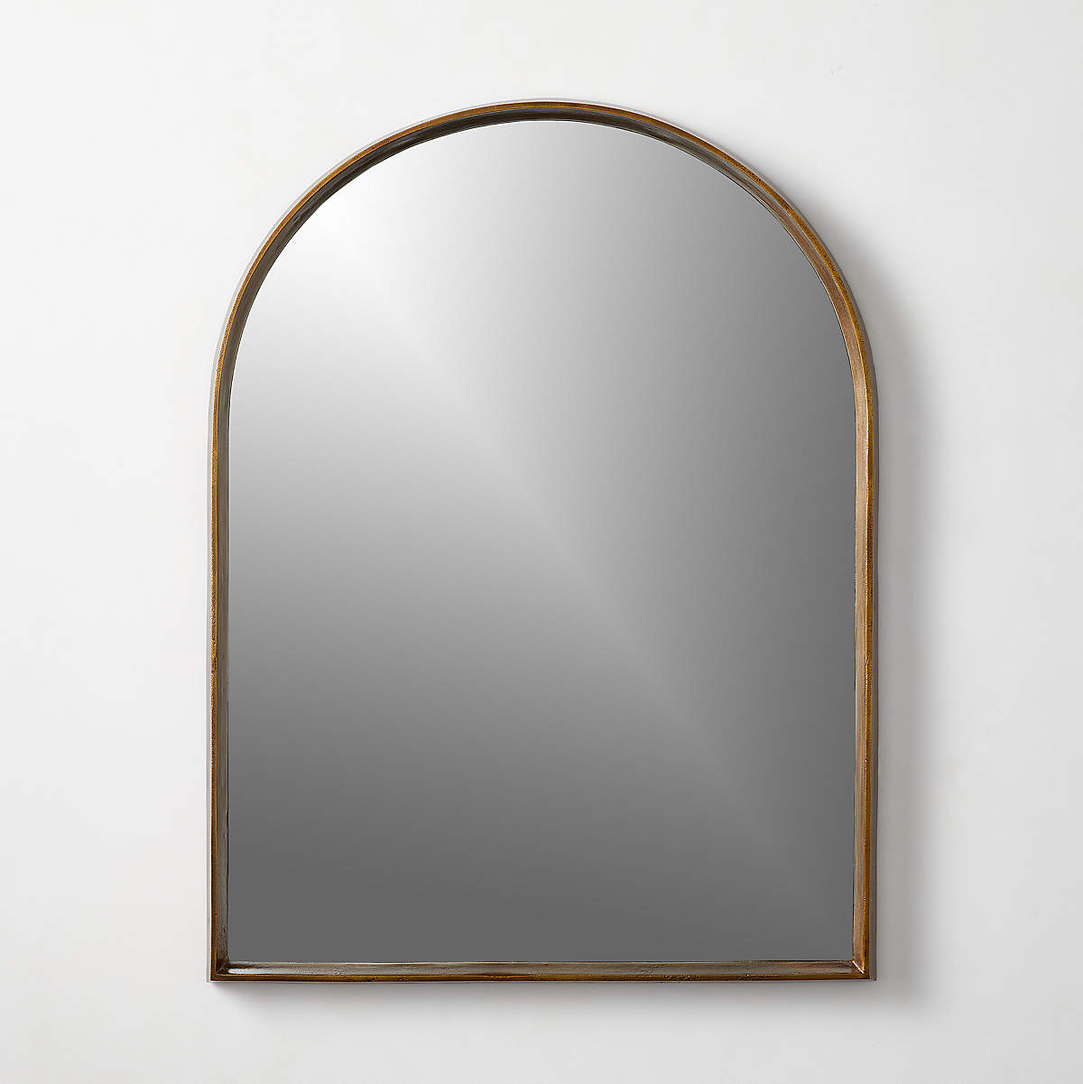 Tesou Arched Brass Cast Aluminium Wall Mirror 30''x40'' | CB2