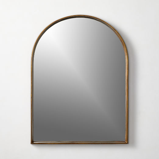 Tesou Arched Brass Cast Aluminium Wall Mirror 30''x40''