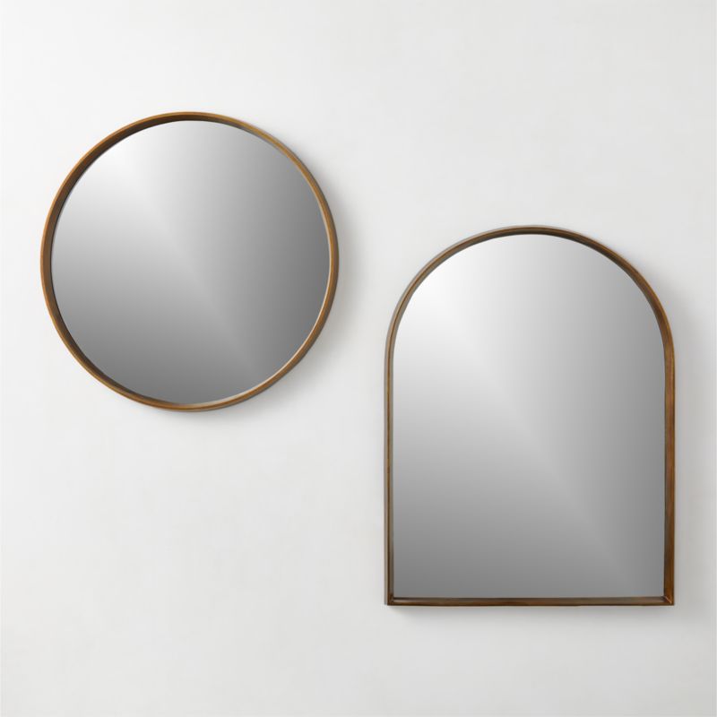 Tesou Arched Brass Cast Aluminium Wall Mirror 30''x40'' - image 5 of 6