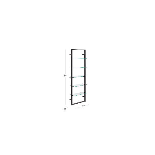 Tesso Black Metal Wall Mount Bookshelf