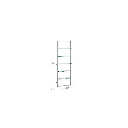 Tesso Chrome Metal Wall Mount Bookshelf