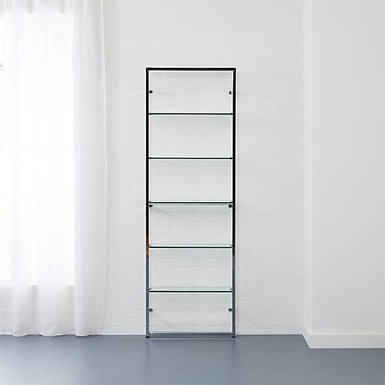 Tesso Chrome Metal Wall Mount Bookshelf