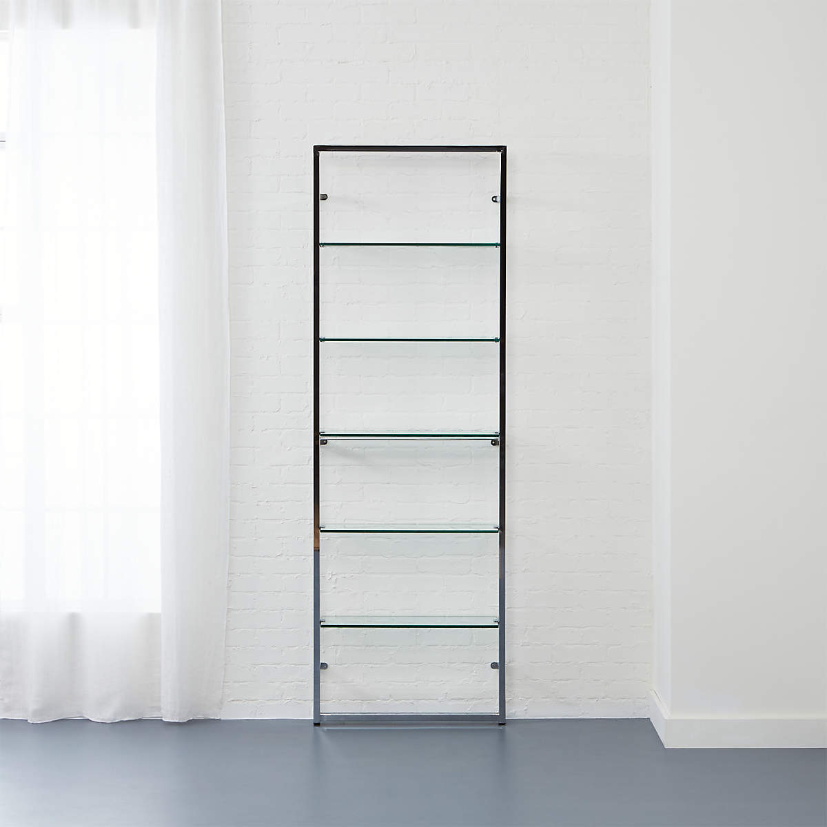 Tesso Modern Chrome Metal Wall Mount Bookshelf + Reviews CB2