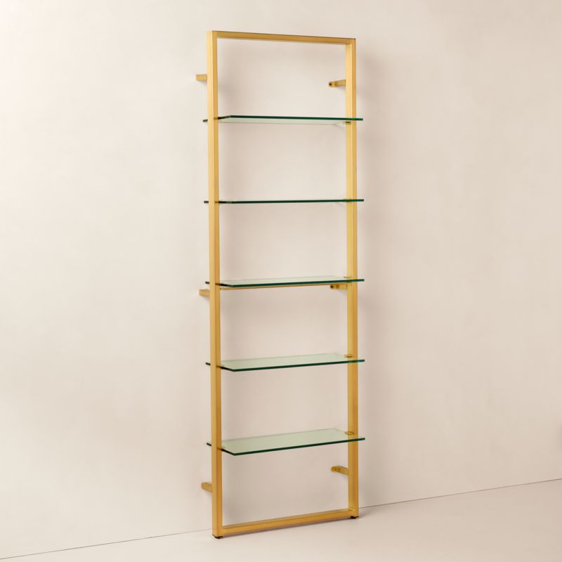 Tesso Brass Metal Wall Mount Bookshelf - image 3 of 10