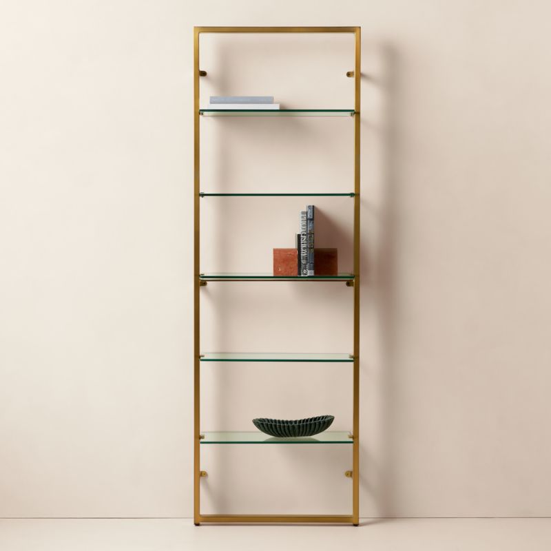 Tesso Brass Metal Wall Mount Bookshelf - image 4 of 10