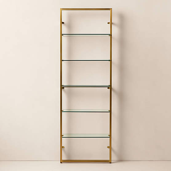 Tesso Brass Metal Wall Mount Bookshelf