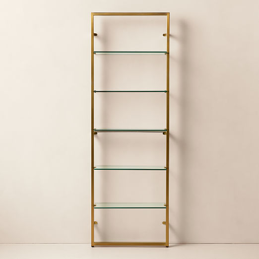 Tesso Brass Metal Wall Mount Bookshelf