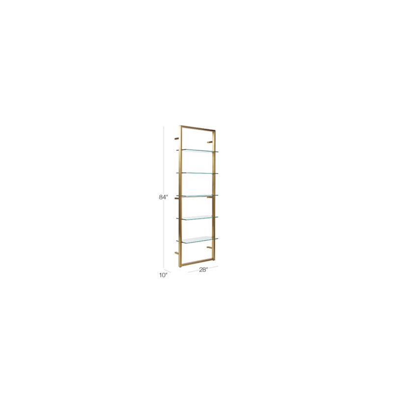 View Tesso Brass Metal Wall Mount Bookshelf - image 3 of 13