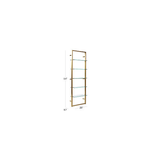 Tesso Brass Metal Wall Mount Bookshelf