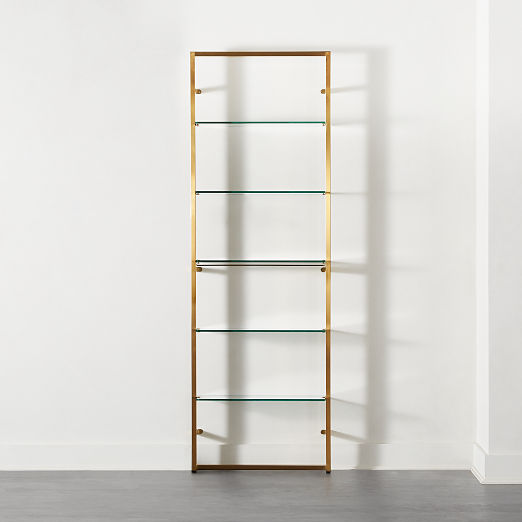 Tesso Brass Metal Wall Mount Bookshelf