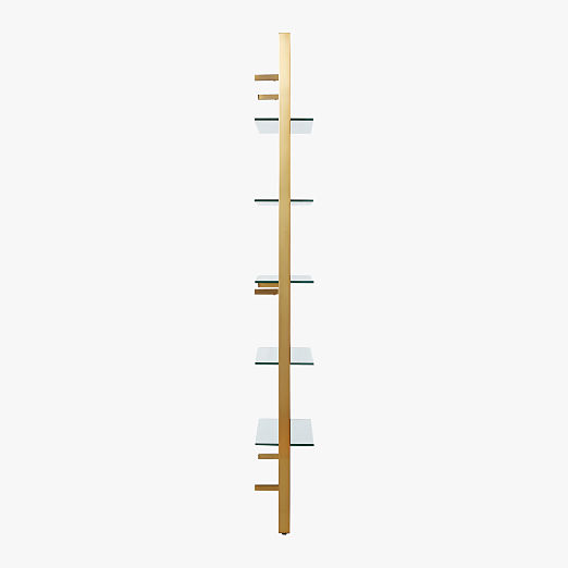 Tesso Brass Metal Wall Mount Bookshelf