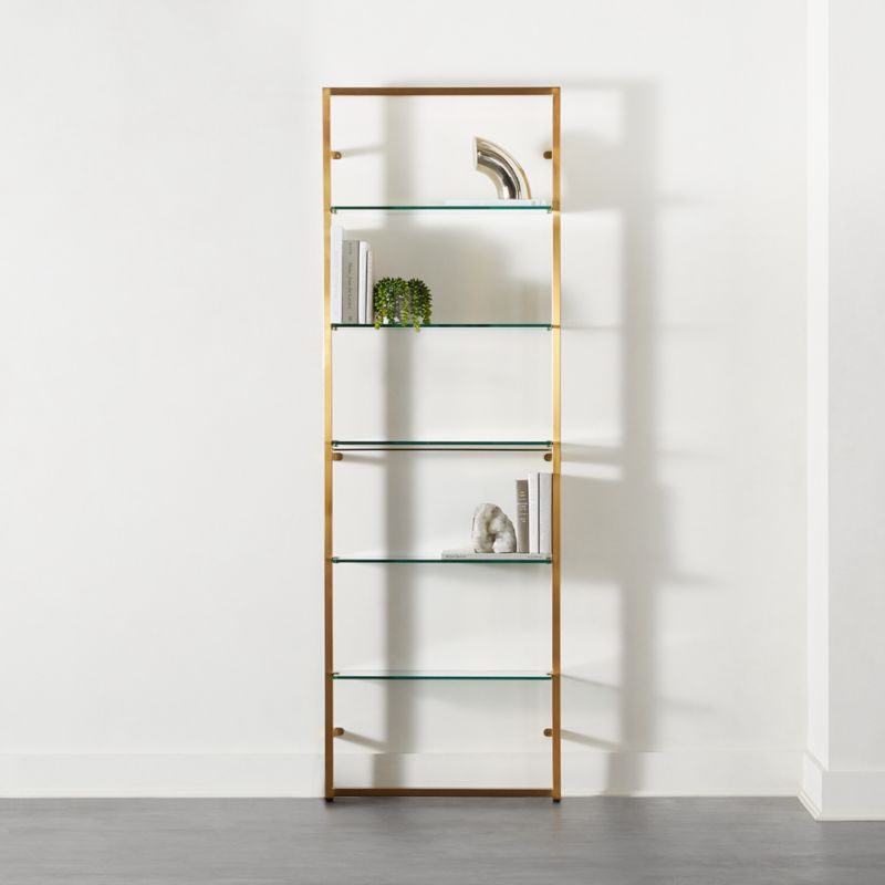 Tesso Brass Metal Wall Mount Bookshelf - image 3 of 13