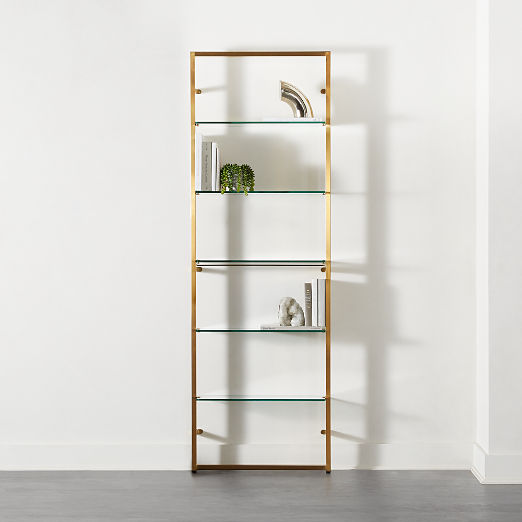 Tesso Brass Metal Wall Mount Bookshelf