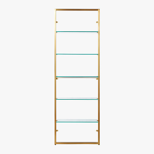 Tesso Brass Metal Wall Mount Bookshelf