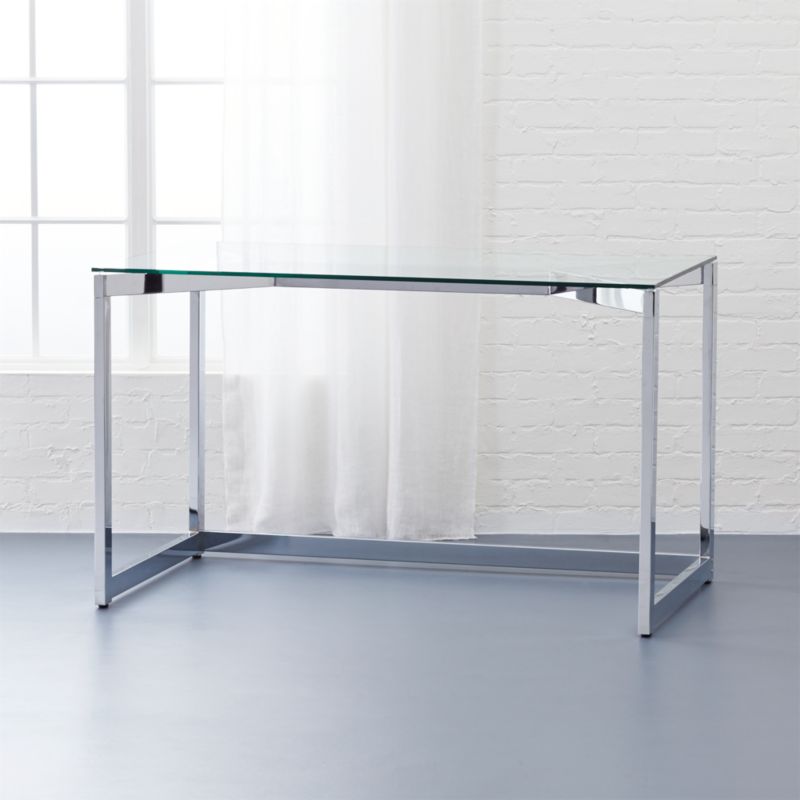 Glass Furniture Cb2 Tesso Chrome Desk