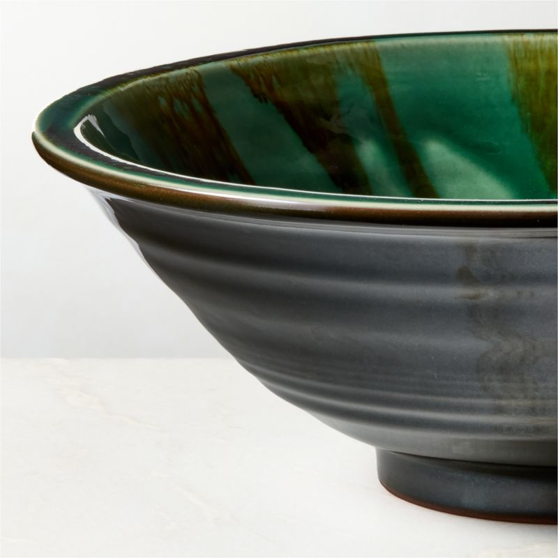 Amir Green Serving Bowl With Reactive Glaze by Nina Garcia - image 2 of 4