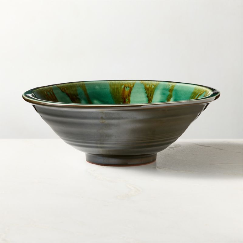 Amir Green Serving Bowl With Reactive Glaze by Nina Garcia - image 3 of 4
