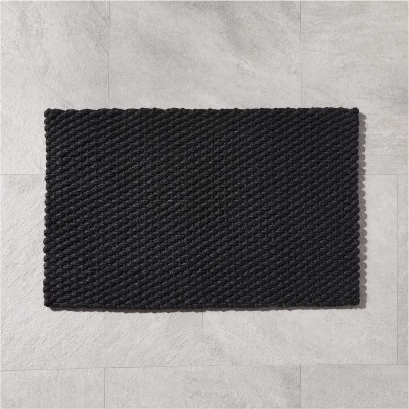 Modern Black Outdoor Doormat 2 X3 Reviews CB2   TexturedODBlkDoormat2x3SHS23