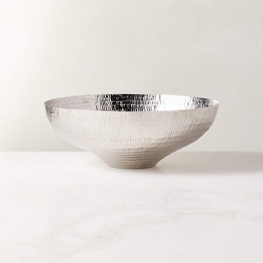Hammered Handcrafted Glass Serving Bowl