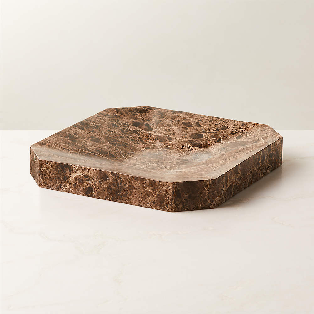 Thayne Brown Marble Catchall + Reviews | CB2 Canada