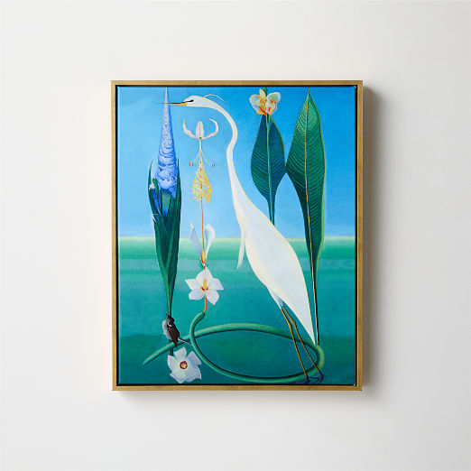 'The White Heron' Framed Wall Art by Joseph Stella 17"X21"